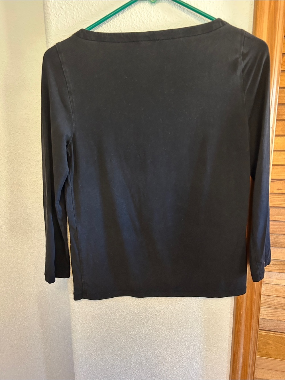 Eileen Fisher Black Long-Sleeve Boatneck Tee - Picture 3 of 5